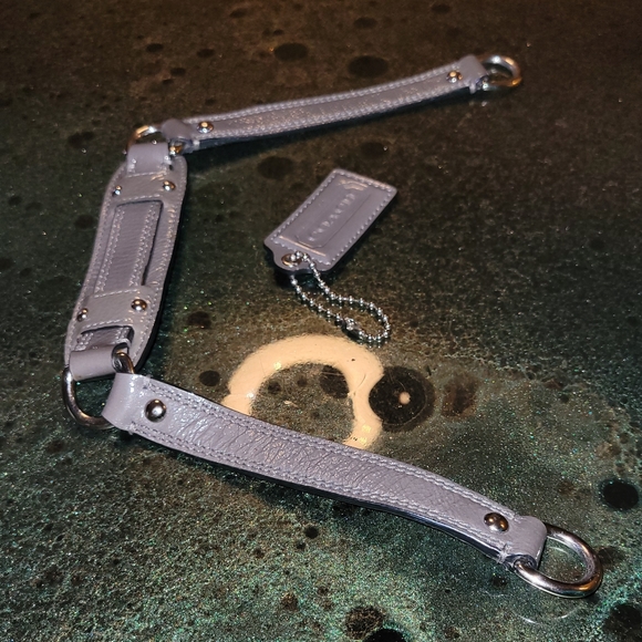 COACH DARK GRAY LEATHER REPLACEMENT SHOULDER STRAP & HANGTAG - Picture 9 of 16